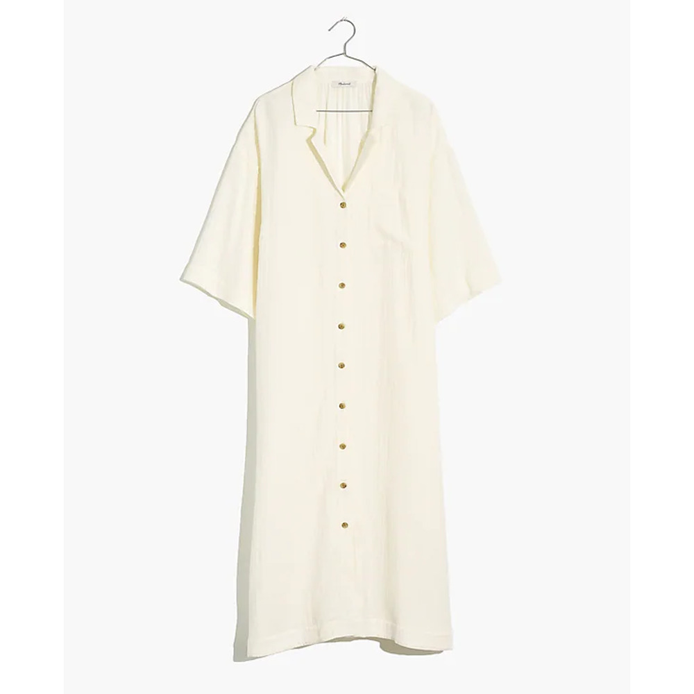 Madewell Lightestspun Gauze Lagenlook Cover-Up Maxi Shirtdress Lighthouse XS NWT - Picture 3 of 4